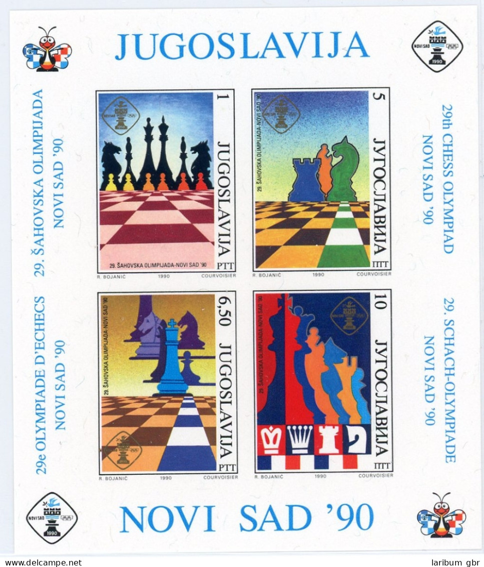 Jugoslawien Block 39 Mi-nr 2447-2450 Postfrisch Schach #IS768 - Autres & Non Classés