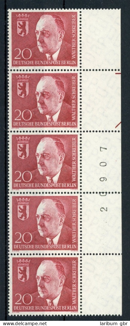 Berlin 5er Str. 192 Postfrisch Bogenzählnummer Steuerstriche #IT937 - Unused Stamps