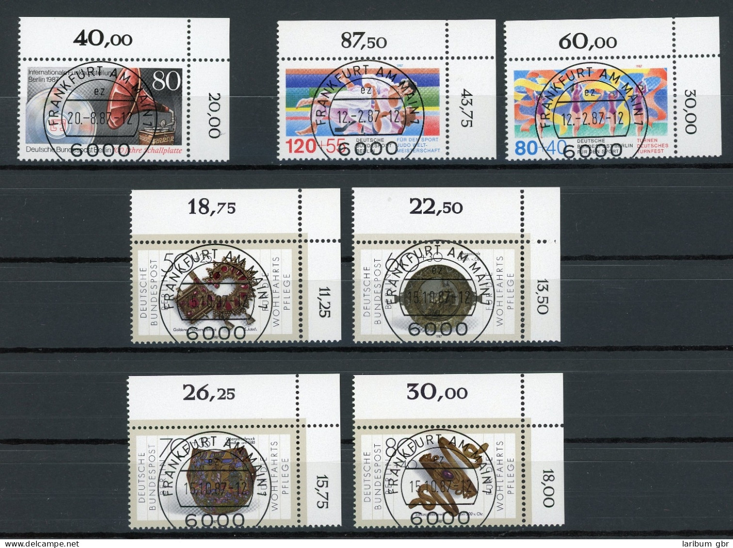 Berlin Lot KBWZ Aus 1987 Gestempelt Frankfurt, Originalgummi #IS955 - Otros & Sin Clasificación