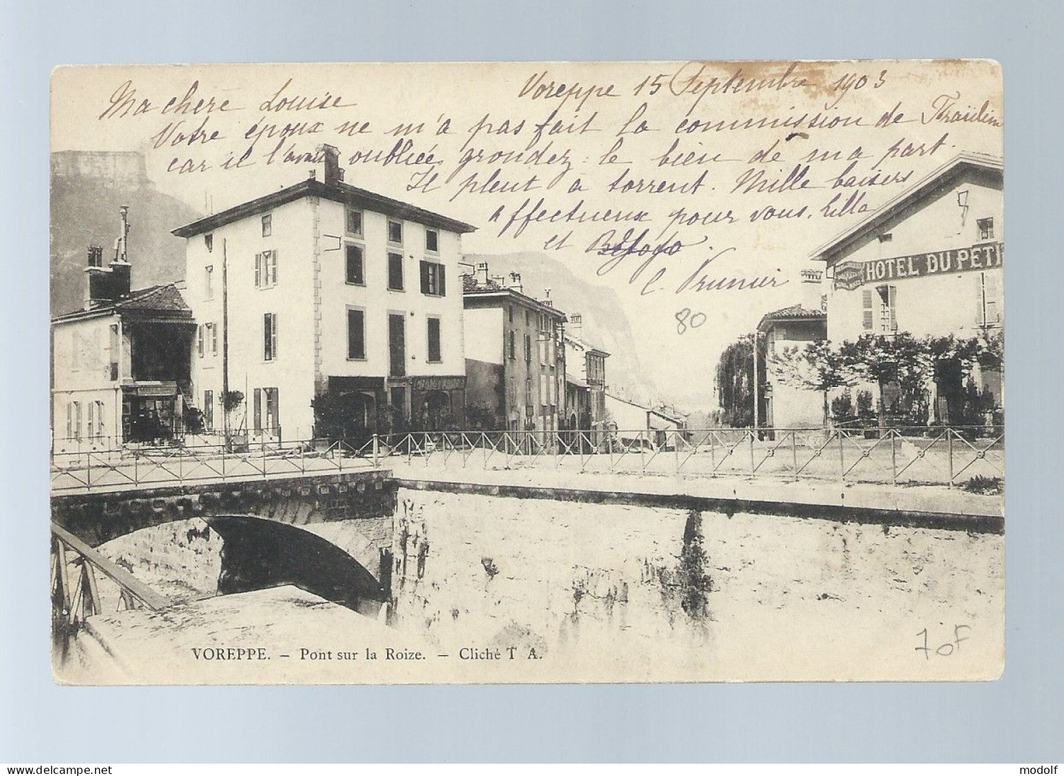 CPA - 38 - Voreppe - Pont Sur La Roize - Circulée En 1903 - Voreppe