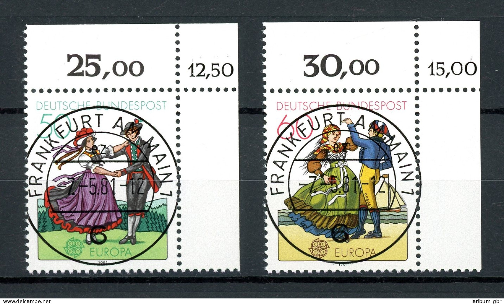 Bund 1096-1097 KBWZ Gestempelt Frankfurt, Original-Gummi, Ungefaltet #HK411 - Used Stamps
