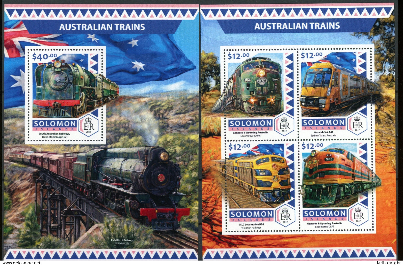 Salomon Inseln 4215-4218 + Block 595 Postfrisch Eisenbahn #IV426 - Solomon Islands (1978-...)