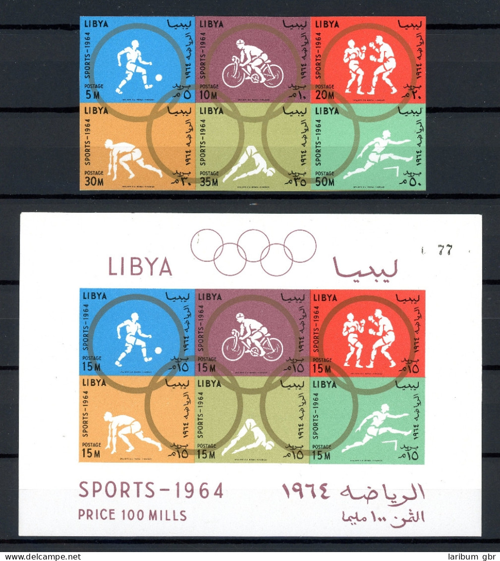 Libyen 160-165 B + Bl. 8 B Postfrisch Olympiade #IF238 - Libya