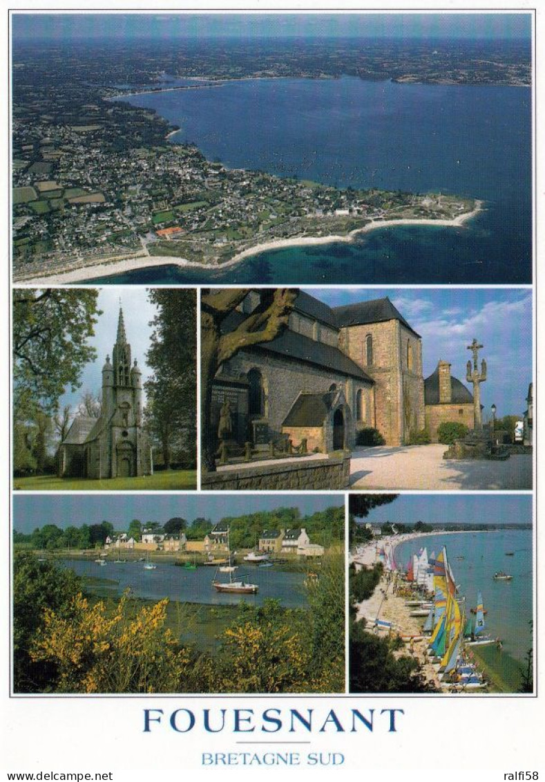 1 AK Frankreich * Ansichten Von Fouesnant - Auch Mit Luftbildaufnahme - Département Finistère * - Fouesnant