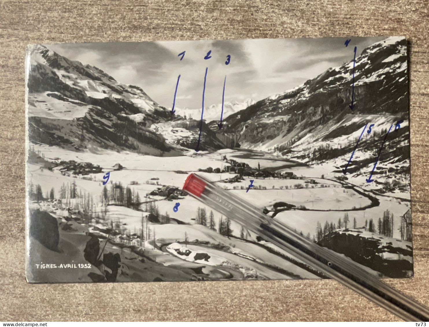 V162Q - TIGNES Avril 1952 - Carte Photo Avec Légendes Manuscrites - Savoie - Andere & Zonder Classificatie