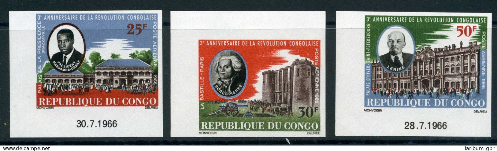 Kongo Brazzaville 103-105 Ungezähnt Postfrisch Revolution #HS003 - Autres & Non Classés