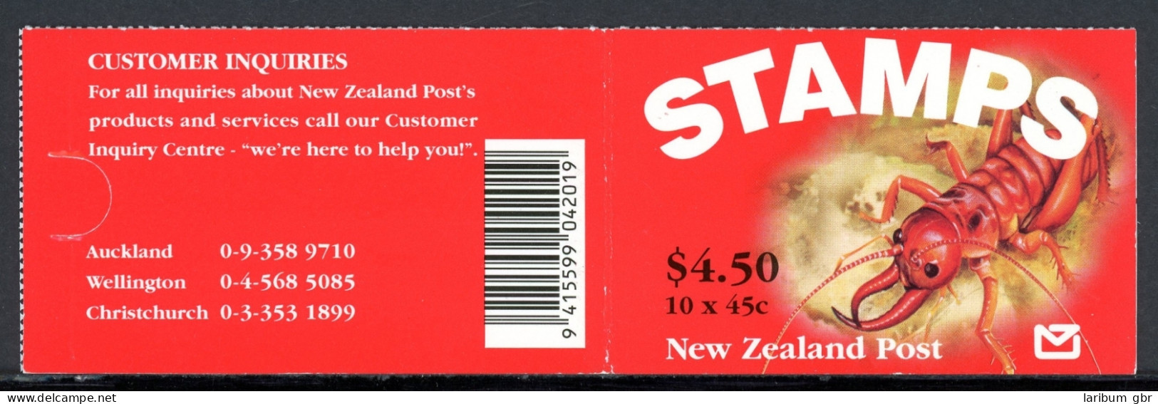 Neuseeland Markenheftchen Mit 1294 Postfrisch Weta, Grille, WWF #HK196 - Autres & Non Classés