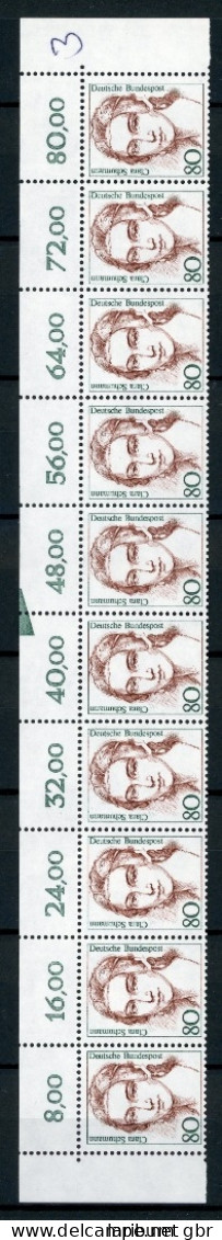 Bund 10er Streifen OR 1305 Postfrisch Seitenkantenmarkierung #JE693 - Used Stamps