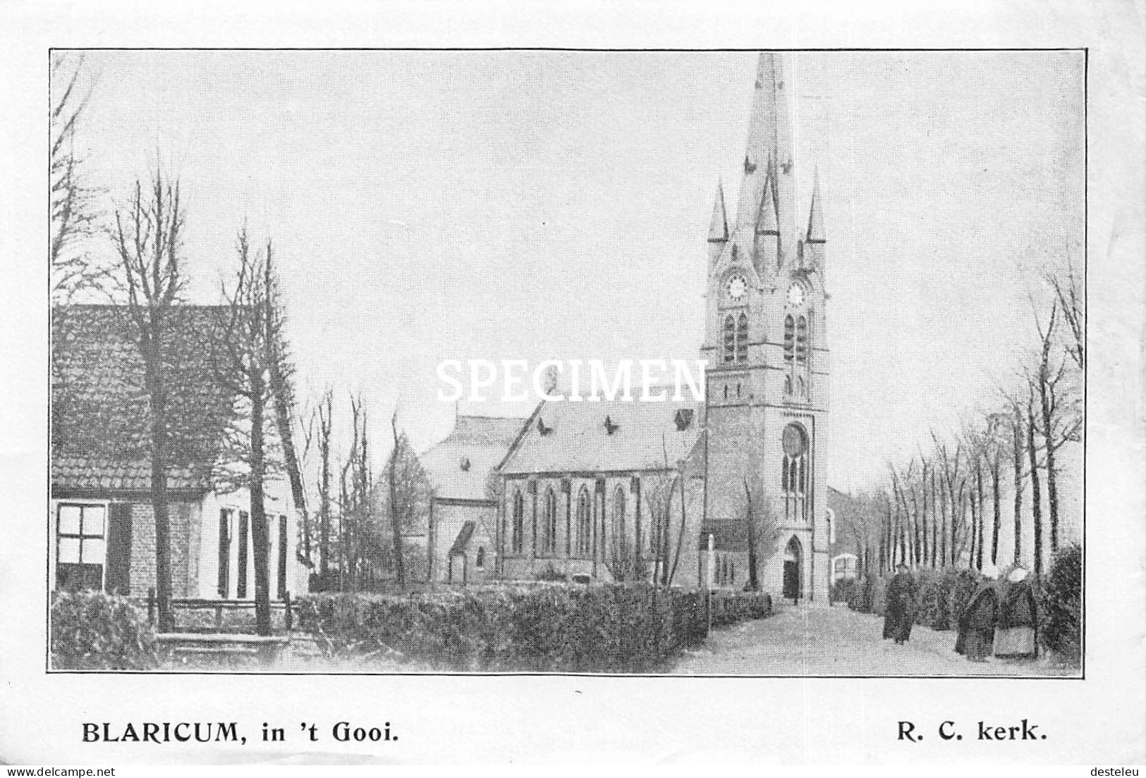 Prent - In 't Gooi - Blaricum  - R.C. Kerk  - 8.5x12.5 Cm - Other & Unclassified