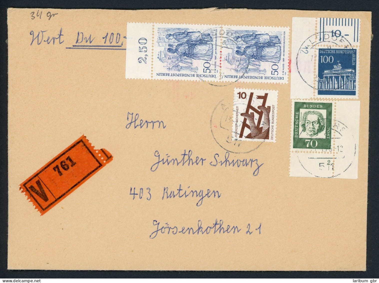 Berlin 290 DZ 12 U. A. Auf Wertbrief Mischfrankatur #IX750 - Unused Stamps