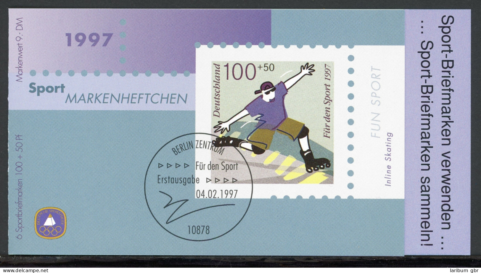 Bund Sportmarkenheftchen 1997 Mit 1899 Gestempelt #HO880 - Autres & Non Classés