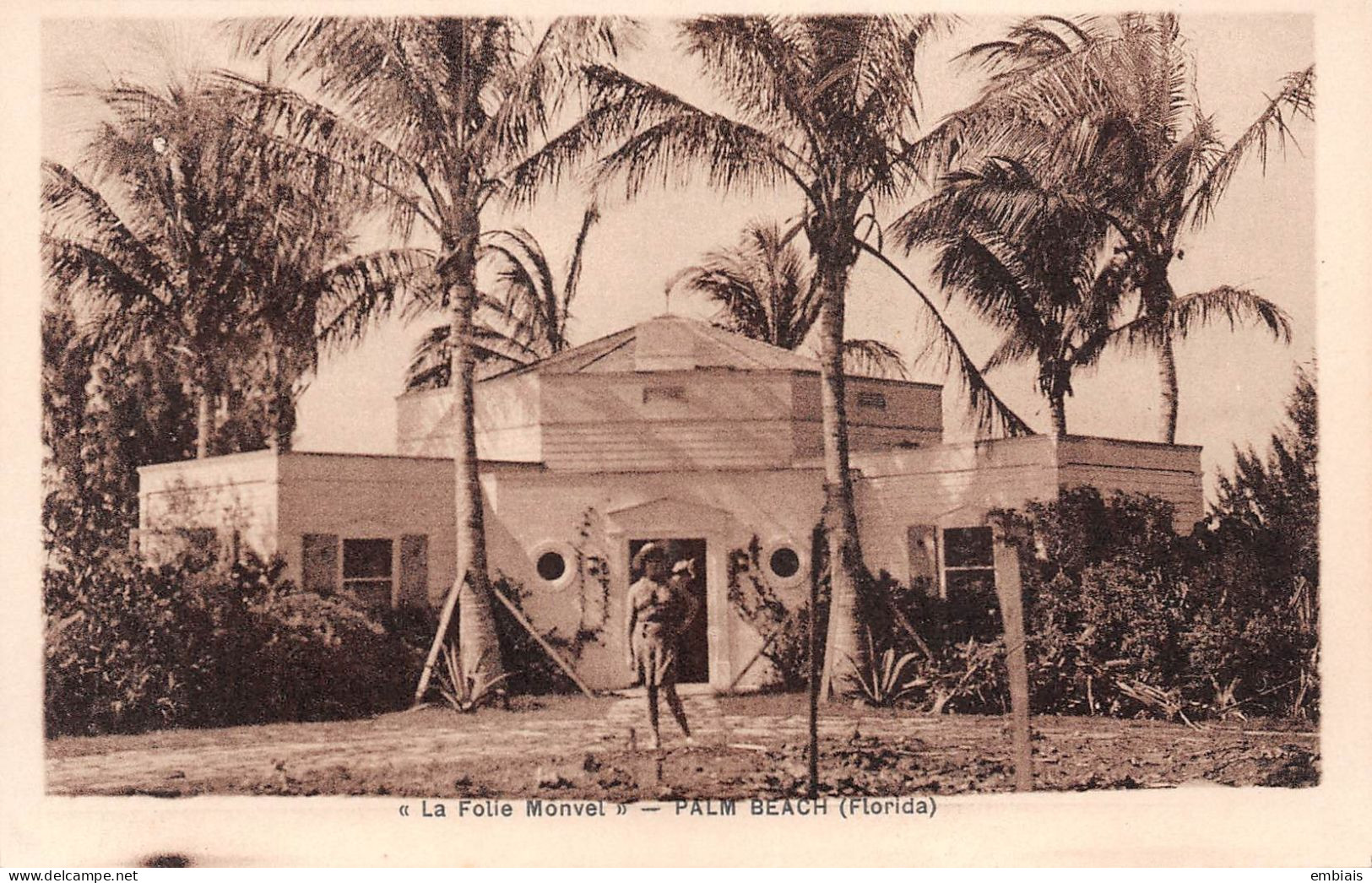 PALM BEACH 1936 - Carte De La Villa " La Folie Monvel" Construite Par Maurice FATIO Pour Mr Bernard BOUTET De MONVEL - Andere & Zonder Classificatie