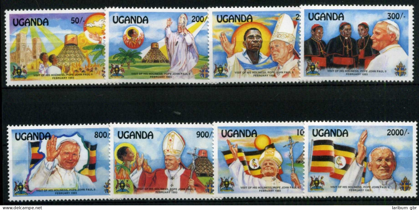 Uganda 1191-1198 Postfrisch Papst #IT553 - Uganda (1962-...)