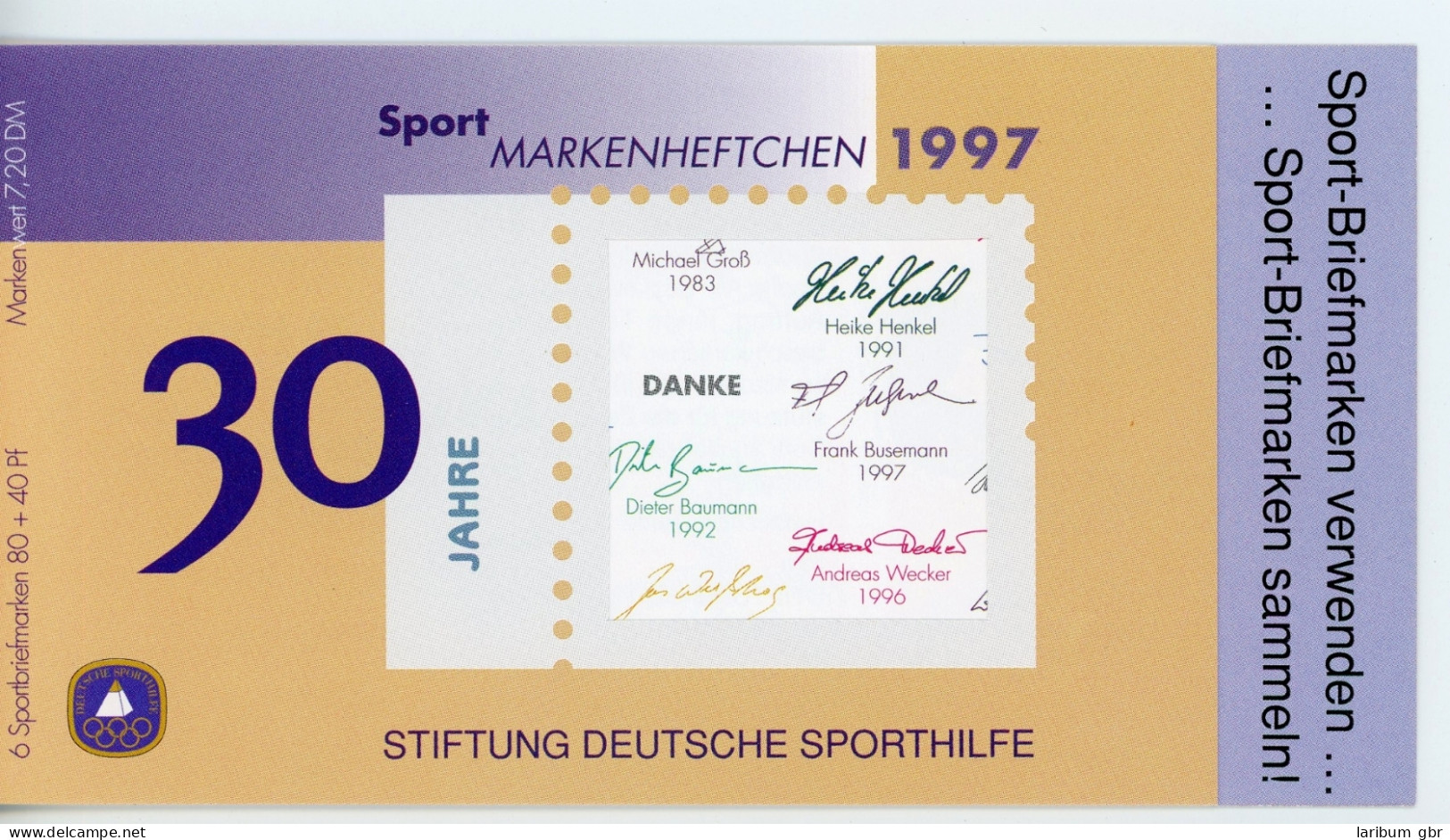 Bund Sport Markenheftchen 1997 1898 Postfrisch #IT571 - Andere & Zonder Classificatie