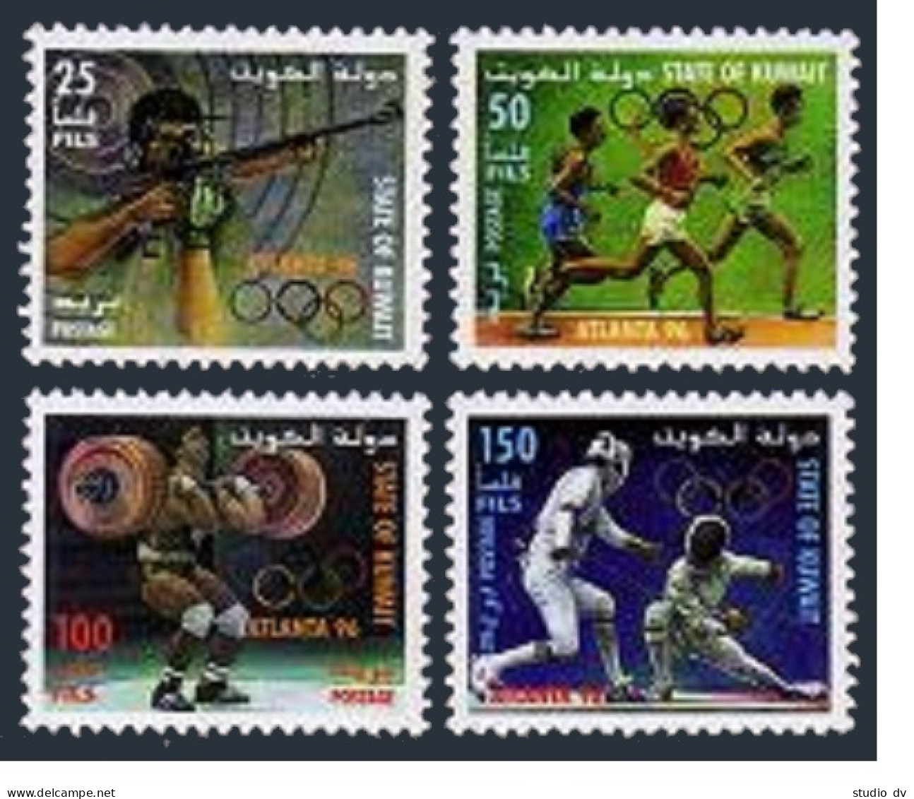 Kuwait 1333-1336, MNH. Mi 1465-1468. Olympics Atlanta-1996: Shooting, Running, - Kuwait