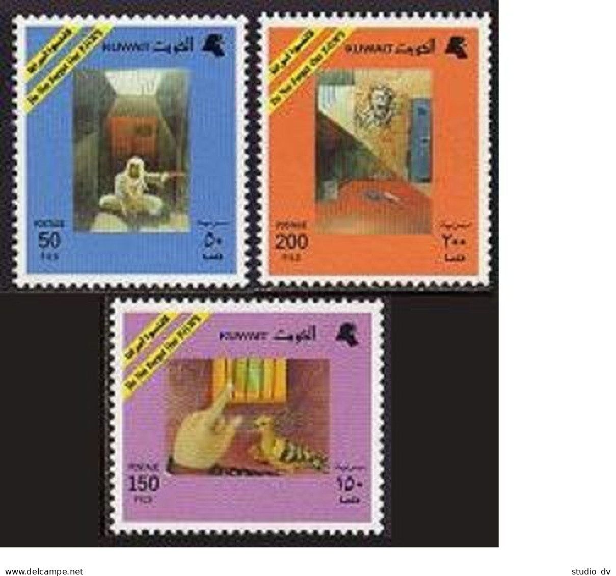 Kuwait 1214-1216, MNH. Mi 1350-1352.  Remembering Prisoners Of War, 1993. Bird. - Kuwait