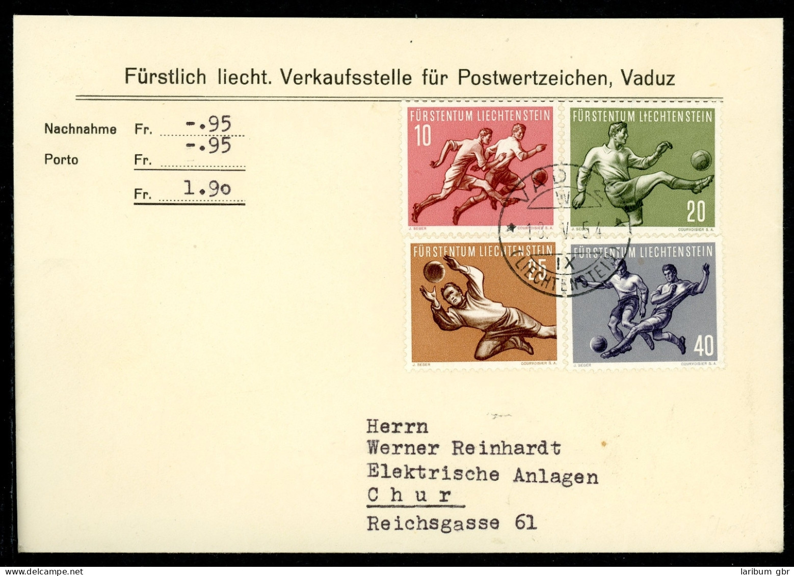 Liechtenstein 322-325 Nachnahme Ersttagesbrief/FDC #HX031 - Andere & Zonder Classificatie