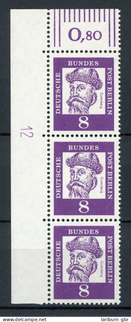 Berlin Senkr. 3er Streifen 201 DZ 12 Postfrisch #IT984 - Unused Stamps
