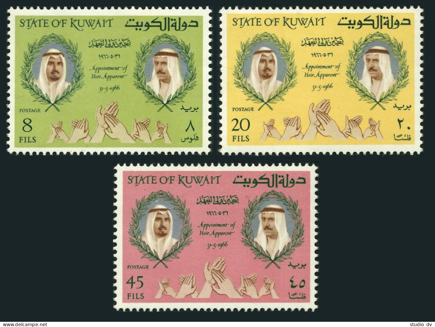 Kuwait 345-347, MNH. Michel 339-341. Jabir Al-Ahmad Al-Jabir, Sheik Sabah, 1966. - Kuwait