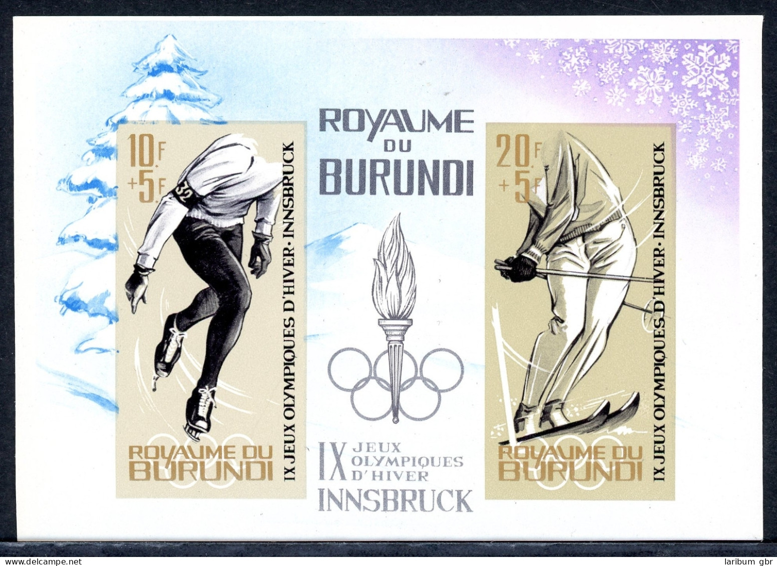 Burundi Block 3 B Postfrisch Olympiade 1964 Innsbruck #IS826 - Autres & Non Classés
