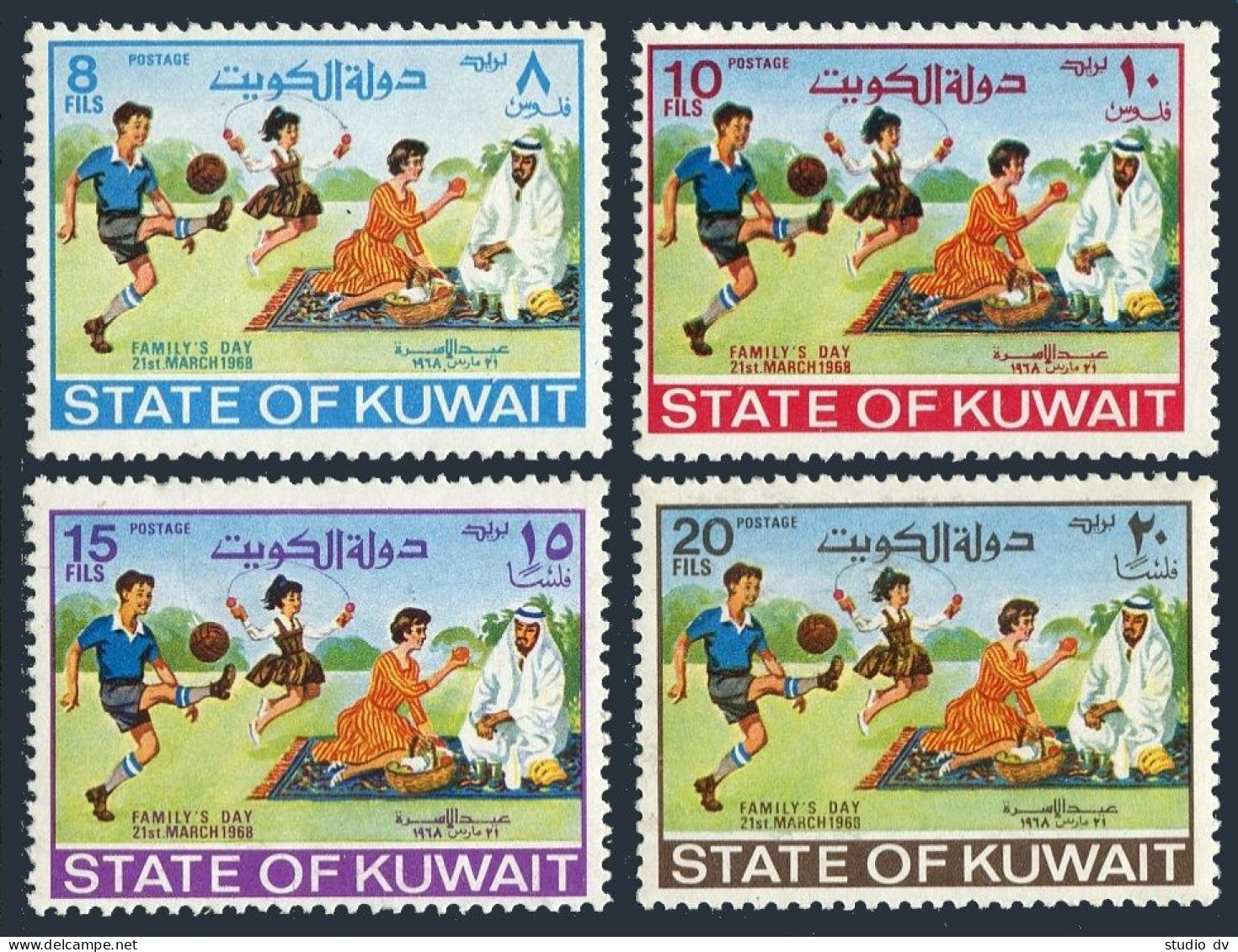 Kuwait 385-388, MNH. Michel 381-384. Family Day 1968. Picnic, Soccer. - Koweït
