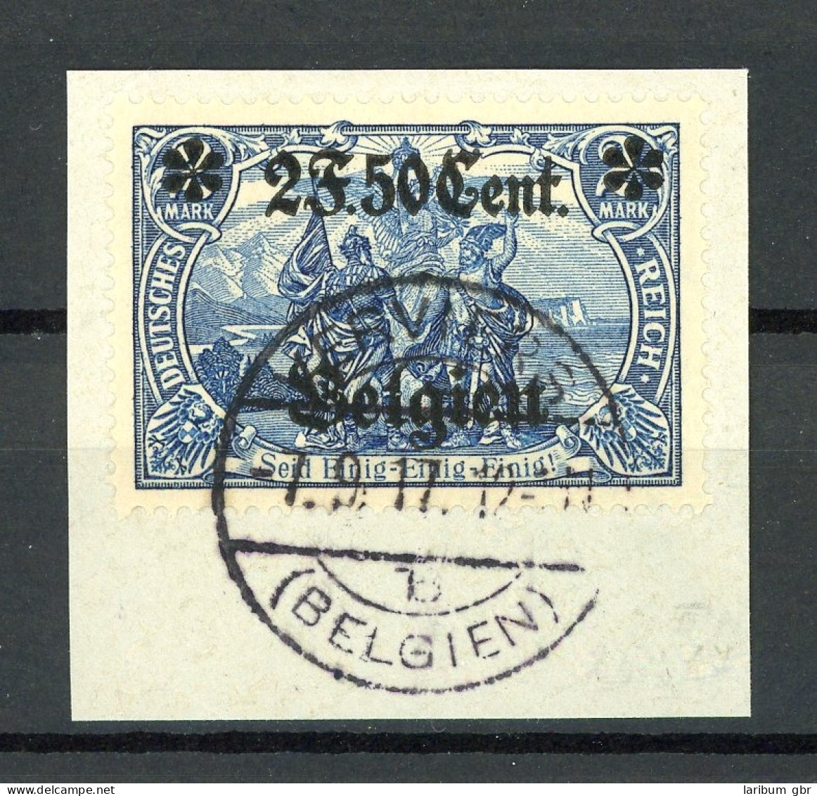 Deutsche Besetzung LP Belgien 24 II B Briefstück #HU599 - Besetzungen 1914-18