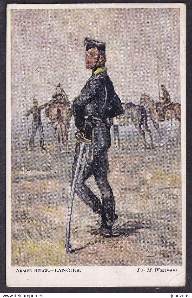 Carte A Vue "Armée Belge LANCIER" Obl Poste Militaire 04.04.1915 - Zensur / Censure Militaire Vers Les Pays-Bas. - 1915-1920 Albert I.