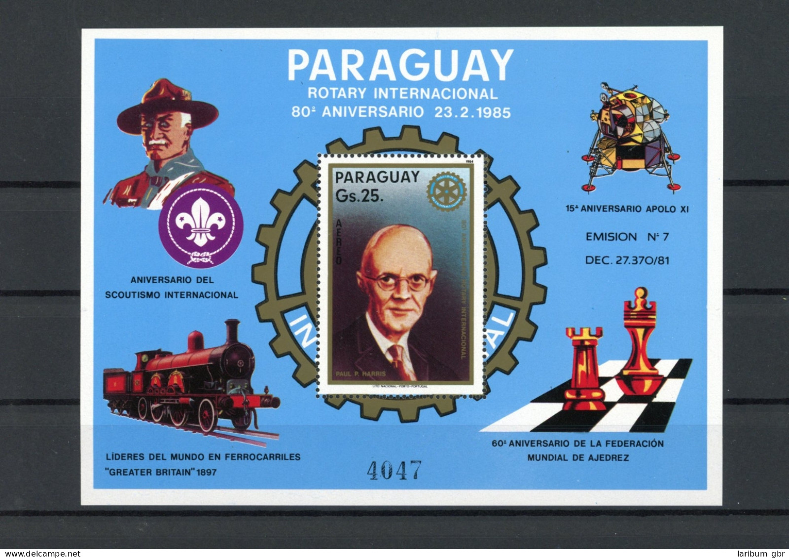 Paraguay Block 412 Postfrisch Schach #GI795 - Paraguay