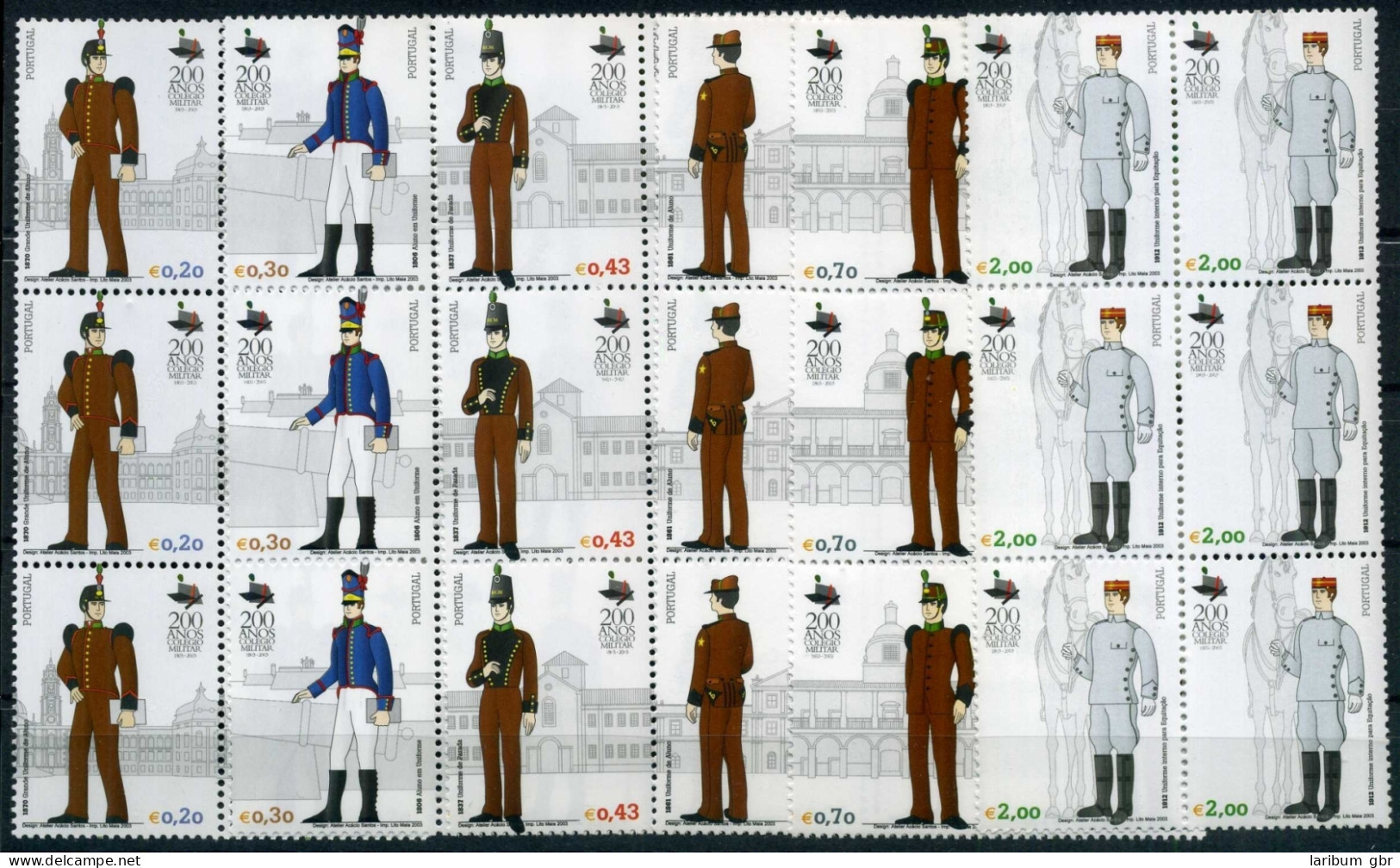 Portugal 6er Bogenteile 2634-2639 Postfrisch Uniformen #HO353 - Andere & Zonder Classificatie