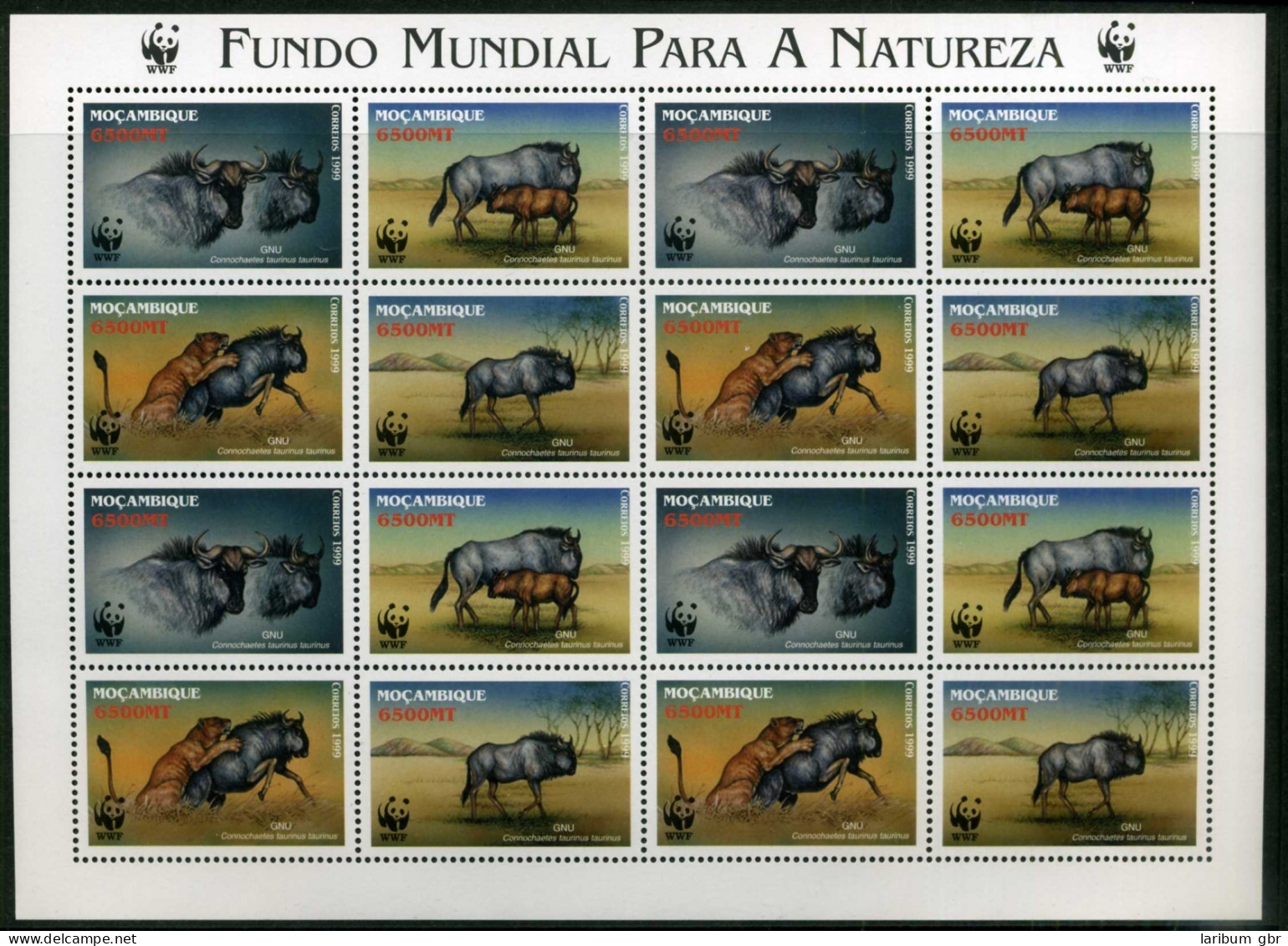 Mosambik Kleinbogen 1757-1760 Postfrisch Antilopen/ Gnus #IA206 - Mozambique