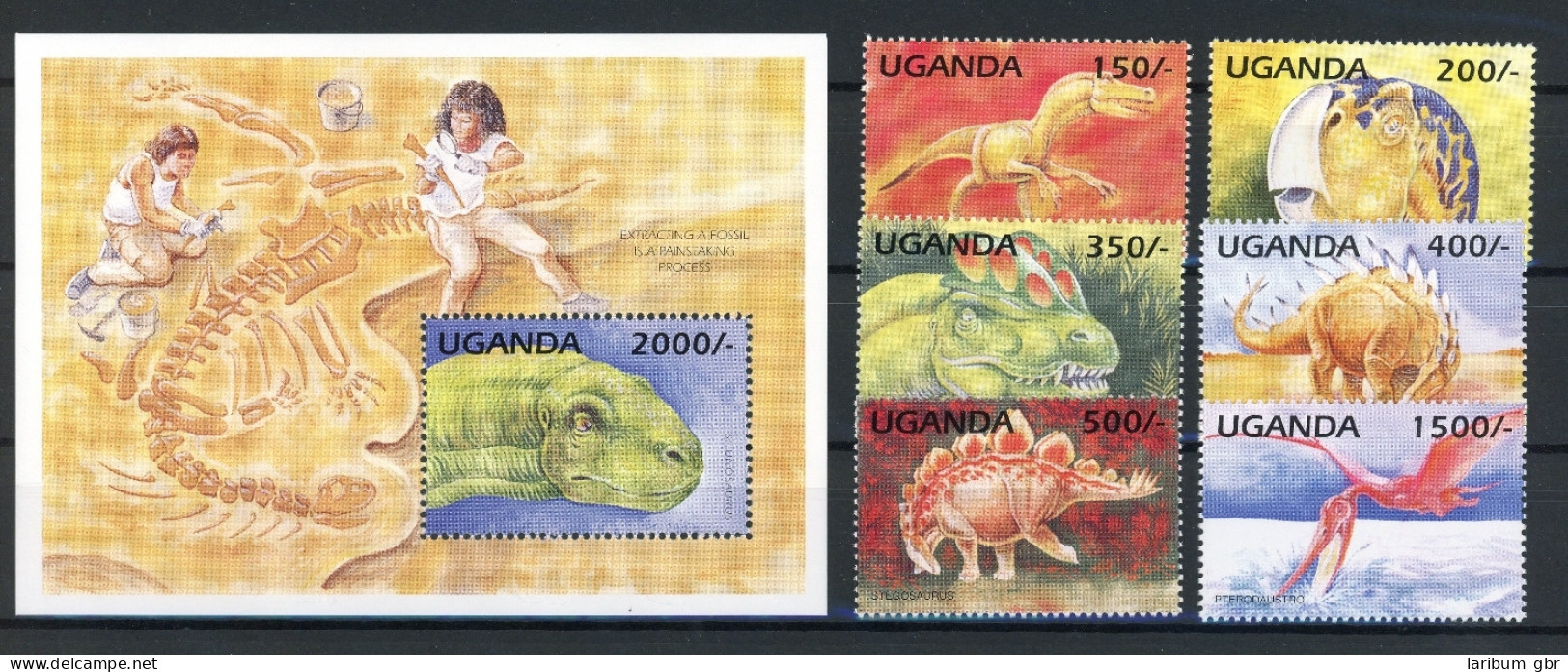 Uganda 1514-1519, Block 236 Postfrisch Dinosaurier #IS885 - Uganda (1962-...)