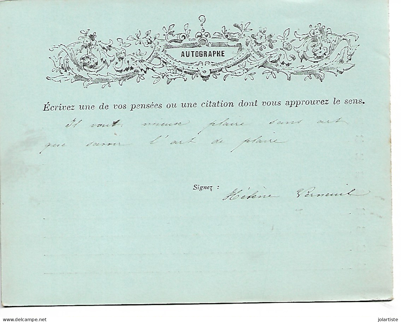 Paris 1883 Mes Confidences De Helene  VERMEUIL De  8 Pages Et Autographe Clas 5 N0174 - Sonstige & Ohne Zuordnung