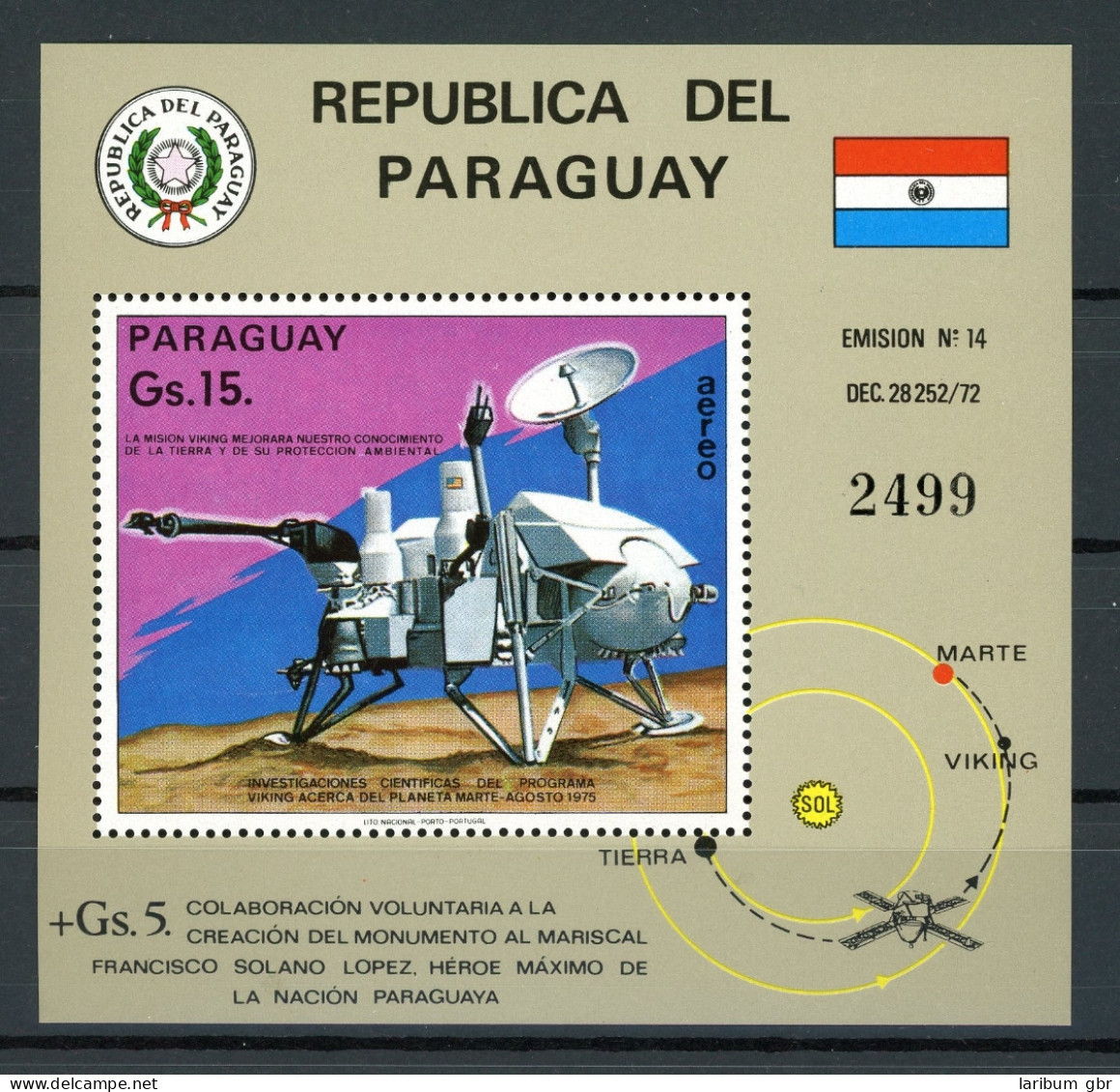 Paraguay Block 258 Postfrisch Viking-Programm #GE745 - Paraguay