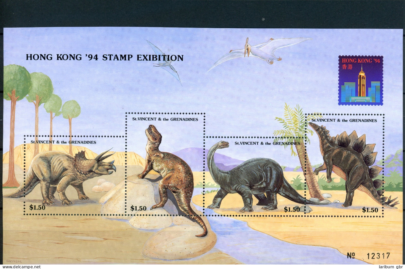 St. Vincent Grenadinen Block 306 Postfrisch Dinosaurier #JD464 - St.Vincent Und Die Grenadinen