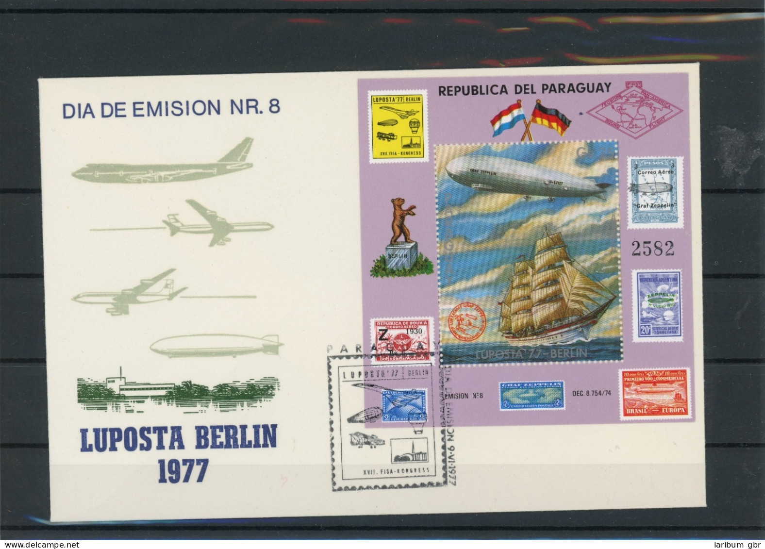 Paraguay Block 298 Zeppelin Ersttagesbrief/FDC #JK250 - Paraguay