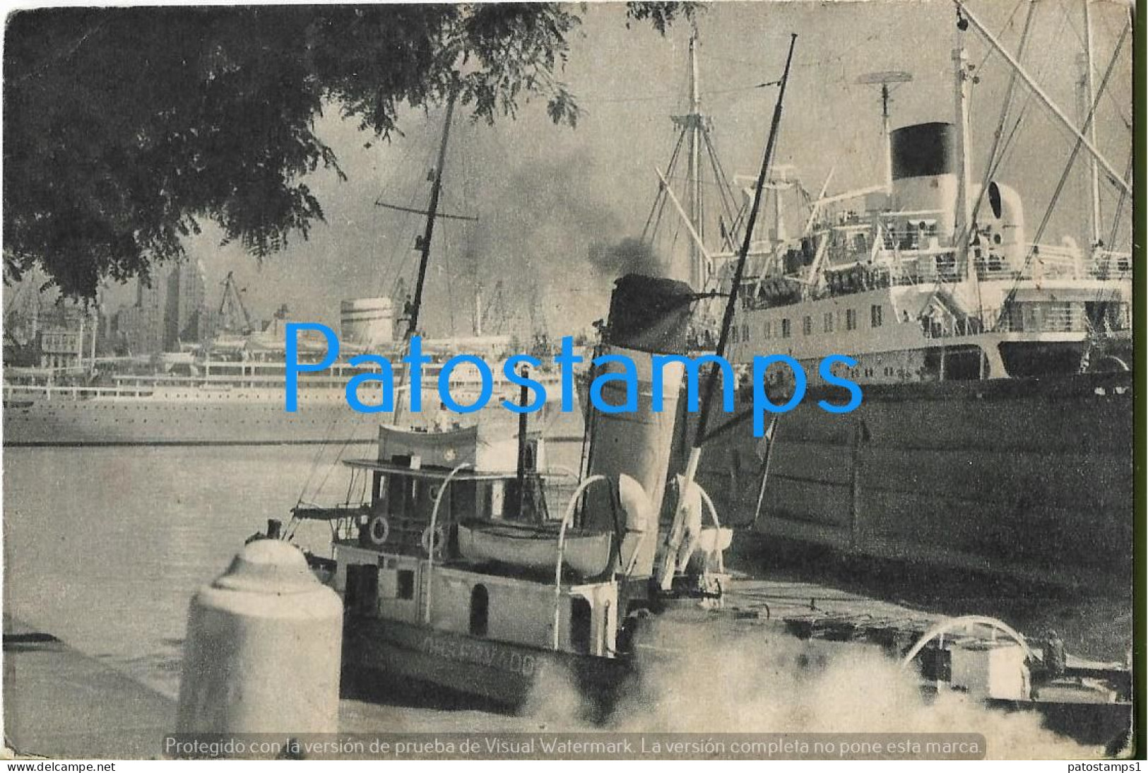 228831 ARGENTINA BUENOS AIRES PORT PUERTO & SHIP POSTAL POSTCARD - Argentinien