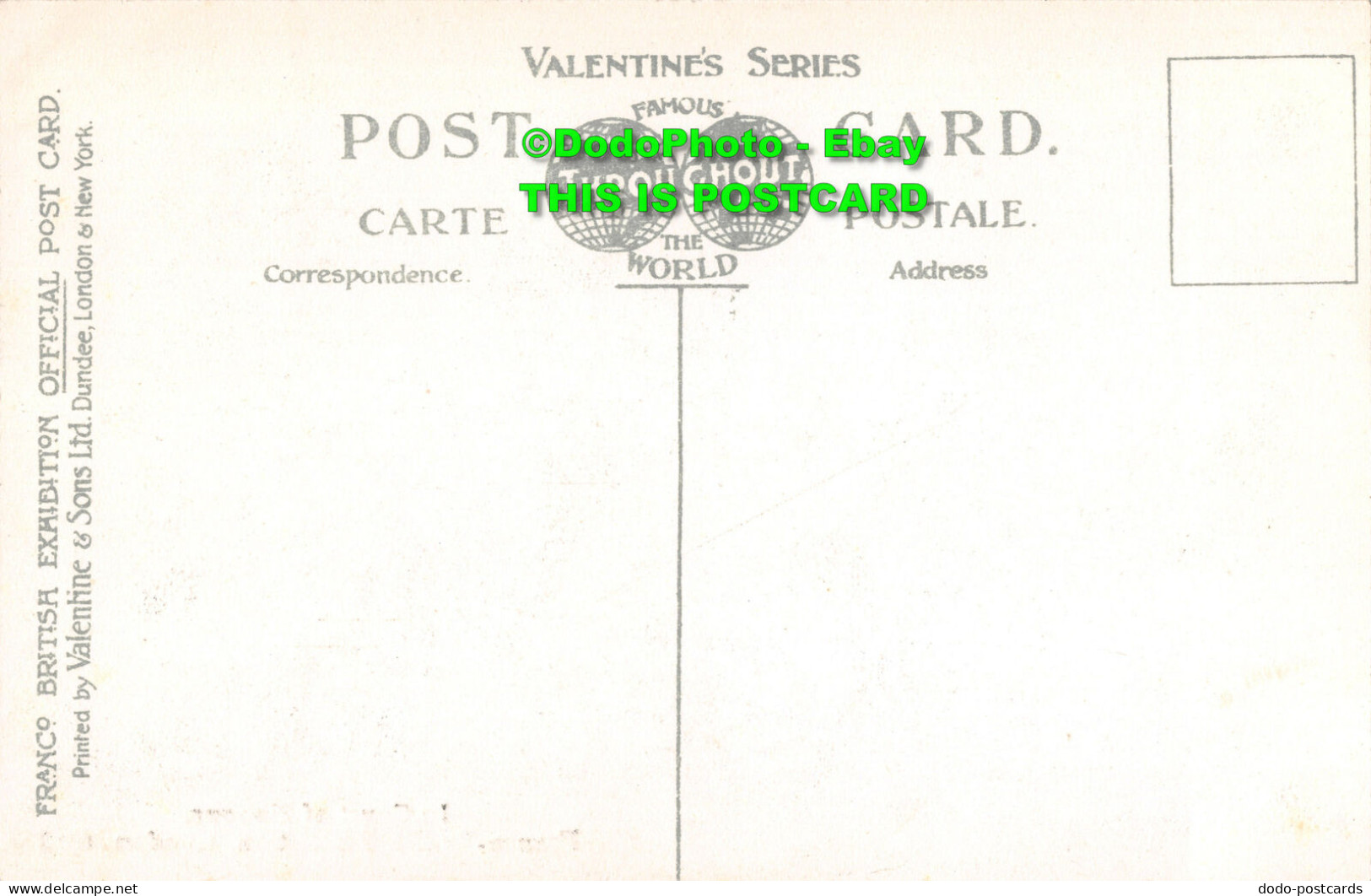 R358298 London. In Court Of Honour. Franco British Exhibition. Valentines. 1908 - Other & Unclassified