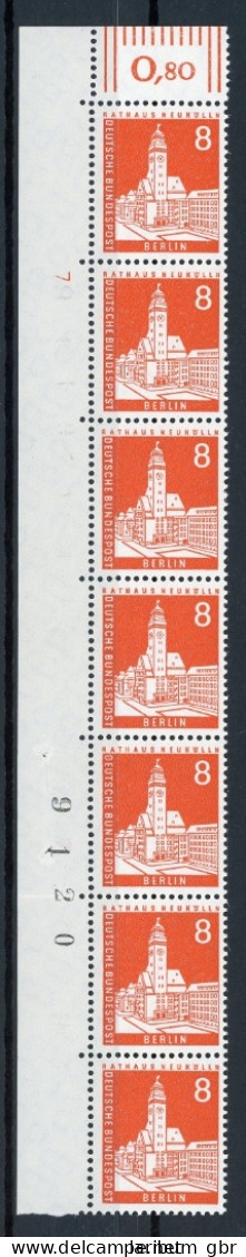 Berlin Senkr 7er Streifen 187 DZ 7 Postfrisch Eckrand Oben Links #IT918 - Unused Stamps