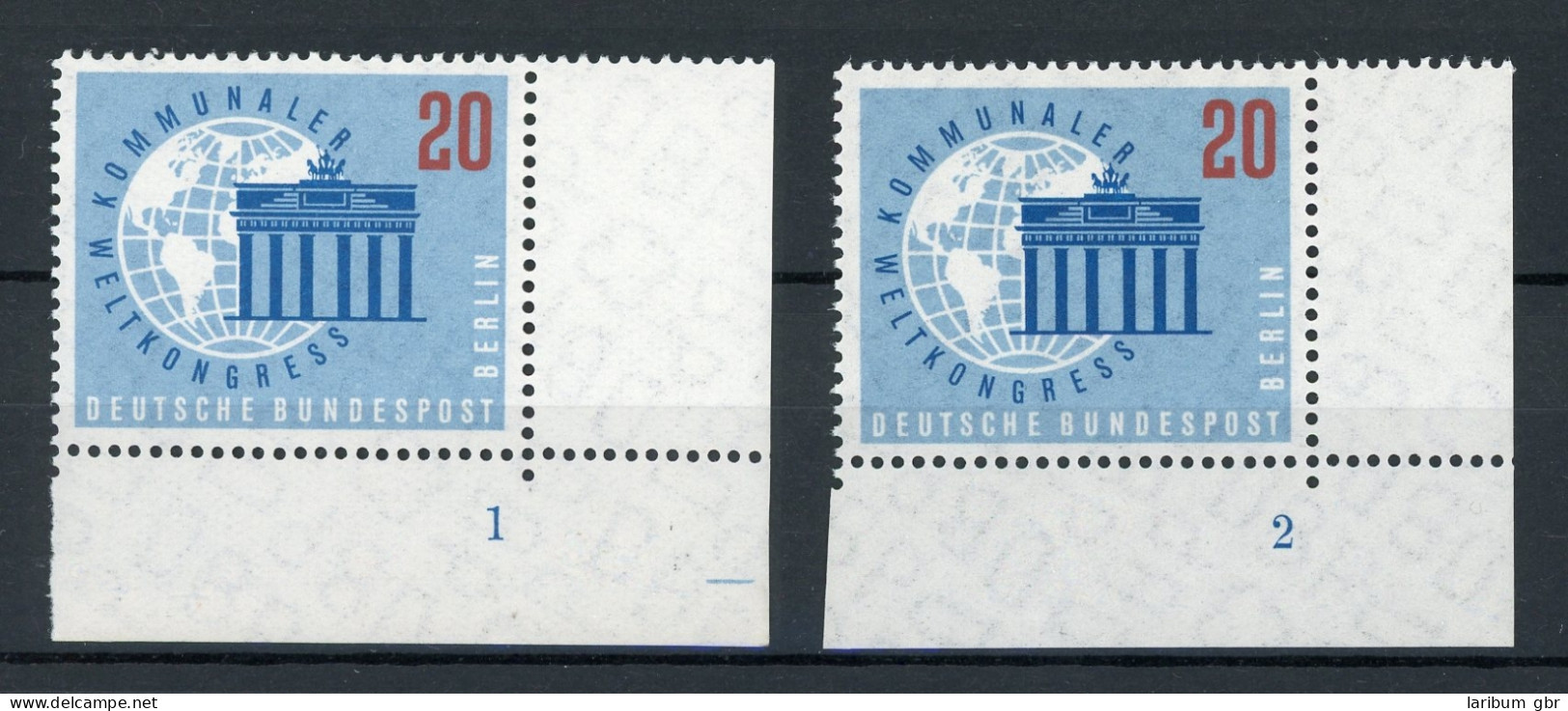 Berlin 189 Postfrisch FN/ Formnummer 1+2, Bogenrand Dgz #IT923 - Unused Stamps