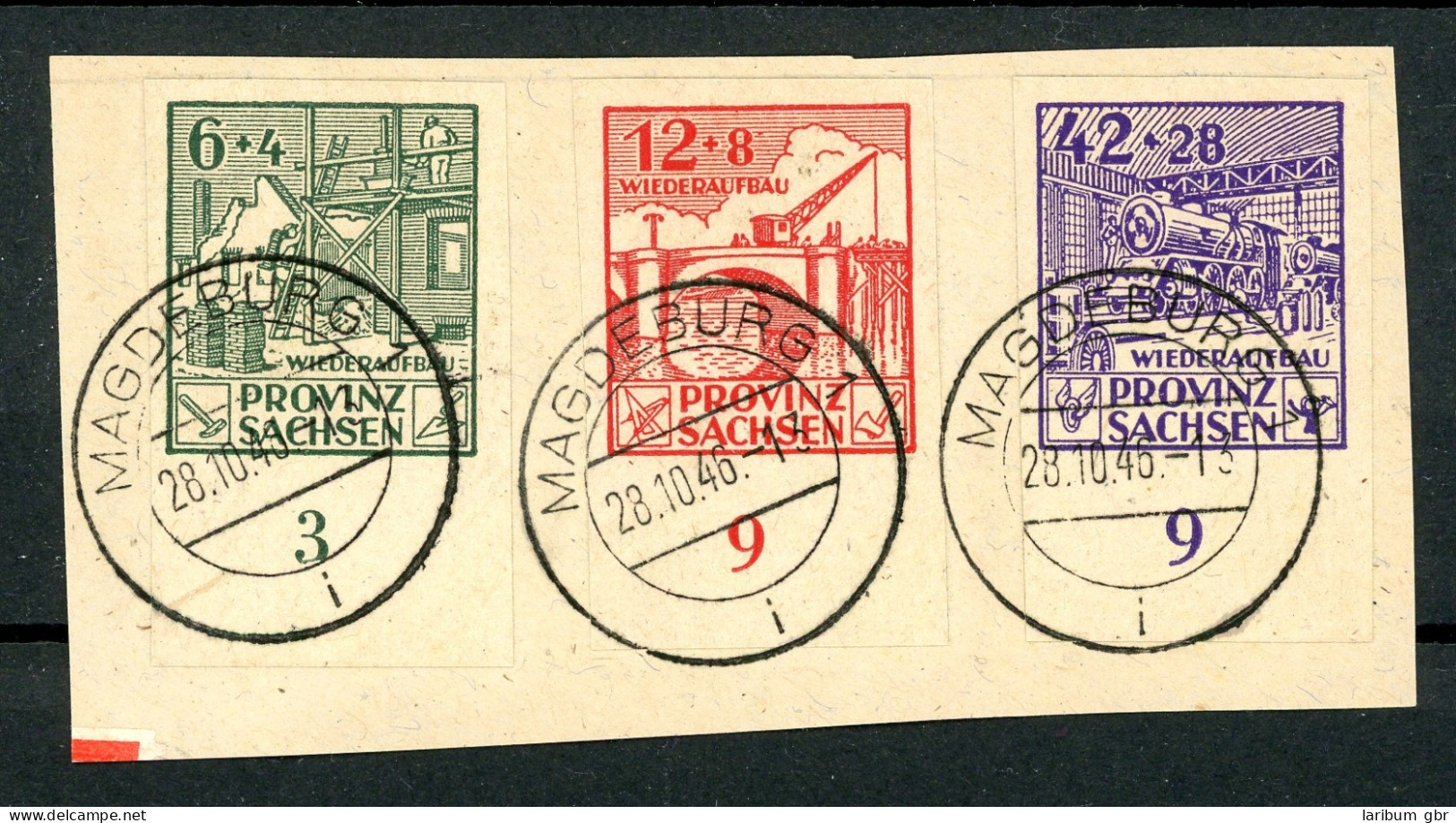 SBZ Provinz Sachsen 87-89 B Mit 88 B B Geprüft Ströh Briefstück #GJ250 - Autres & Non Classés