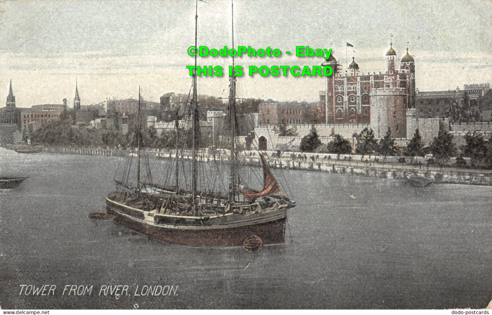 R358313 London. Tower From River. Postcard. 1907 - Other & Unclassified