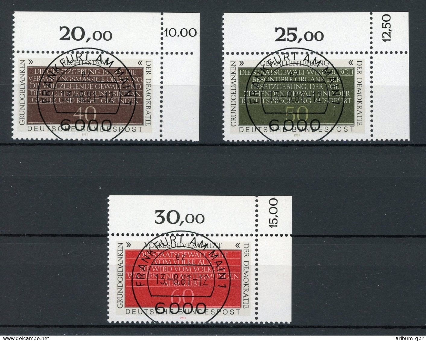 Bund 1105-1107 KBWZ Gestempelt Frankfurt #IU625 - Used Stamps