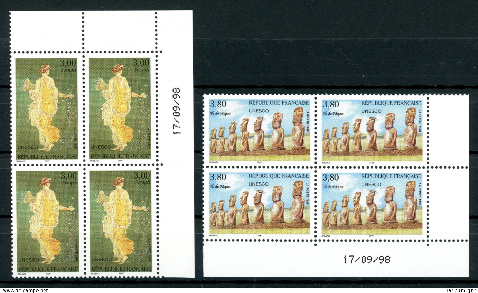 Frankreich Dienstmarken Unesco 49-50 Postfrisch 4er Blöcke #HU361 - Sonstige & Ohne Zuordnung