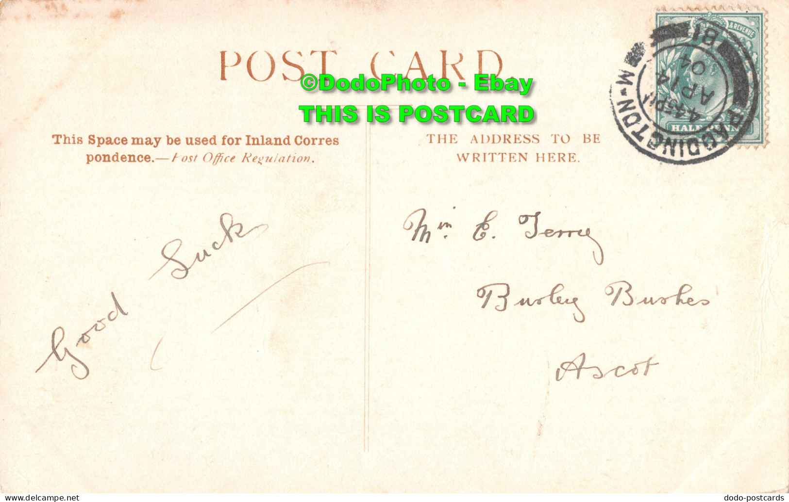 R358316 London. Lambeth Palace. Postcard. 1904 - Autres & Non Classés