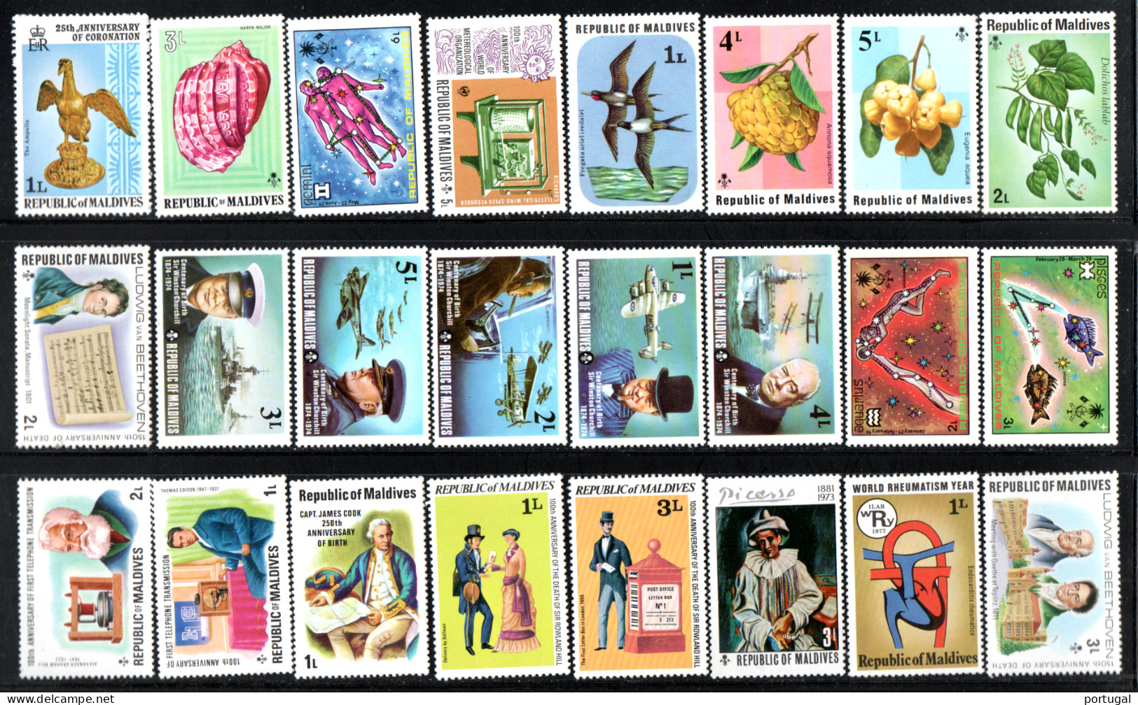 Maldives ( 88  ** Timbres Neuf ) - ( 3 Timbres Oblitere ) - Malediven (1965-...)