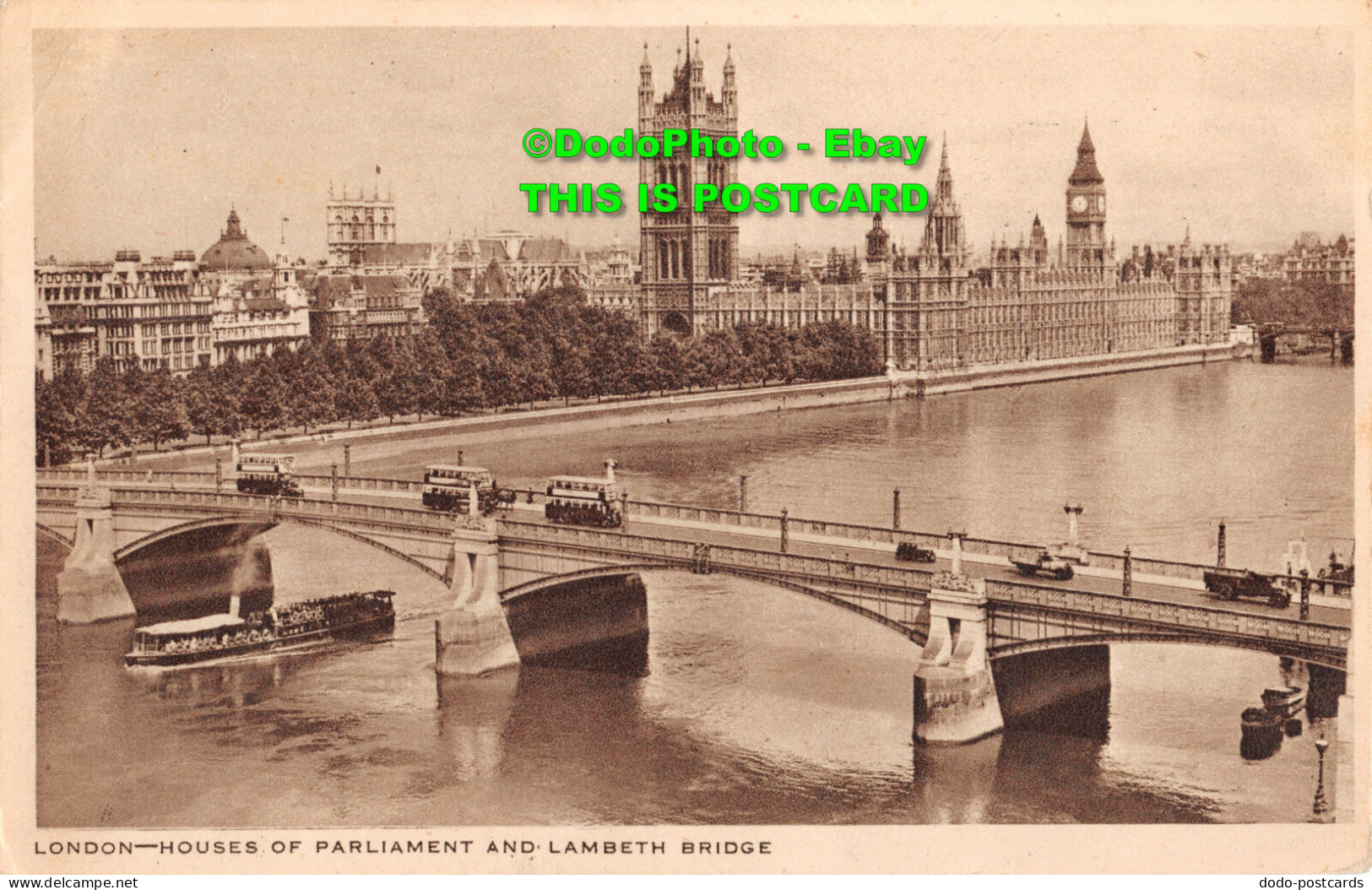 R358317 London. Houses Of Parliament And Lambeth Bridge. P. H. Boreham. Tokim Pr - Autres & Non Classés