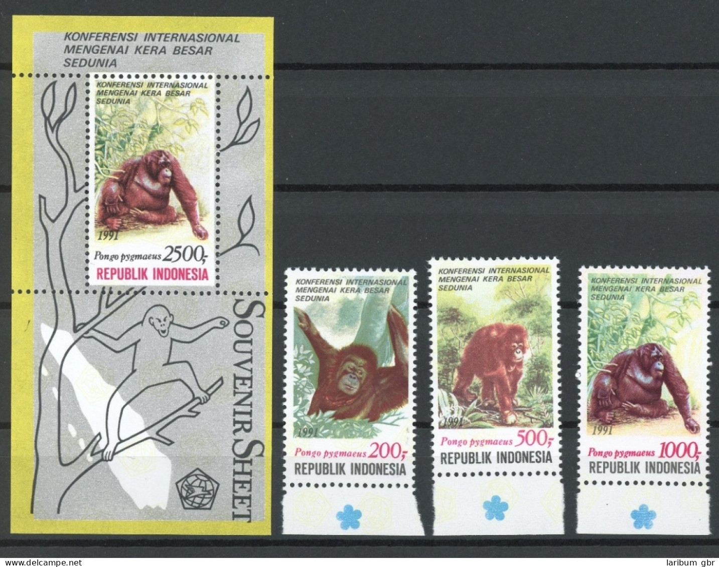 Indonesien 1400-1403, Block 80 Postfrisch Tiere #JK460 - Indonesia