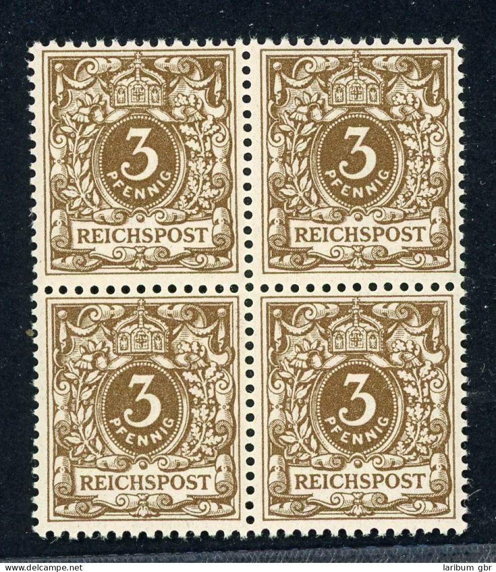 Deutsches Reich 4er Block 45 E Postfrisch Gepr. Zenker #IA251 - Unused Stamps