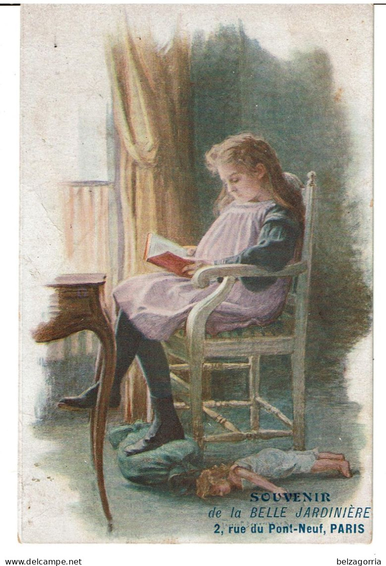 ILLUSTRATEUR  Non Signé  - ART NOUVEAU - SOUVENIR De La BELLE JARDINIERE - FILLETTE, POUPEE, LECTURE - 1900-1949