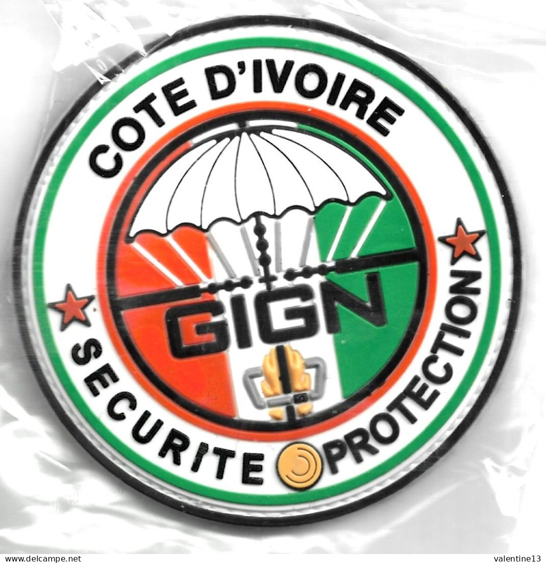 Ecusson PVC GENDARMERIE GIGN SECURITE PROTECTION AMBASSADE COTE D IVOIRE - Politie & Rijkswacht